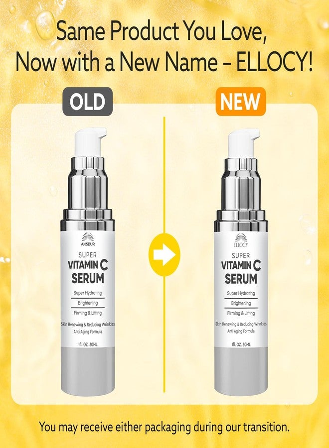 Ellocy Super Vitamin C Serum for Women Over 70: Vitamin C Vitamin E Hyaluronic Acid Caffeine Hydrating - Hydrates Firms Lifts Smooths Targets Age Spots Wrinkle - All In One Formula for Mature Skin 30ml - Image 3